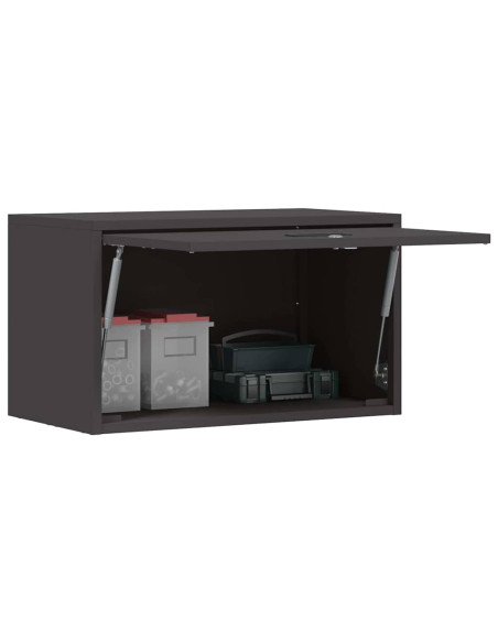 Armadio a muro per garage Nero 60 x 33 x 35 cm