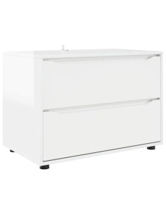 Armadio Bianco Lucido 80 x 48 x 57 cm Legno multistrato 2
