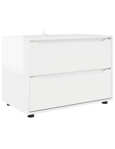 Armadio Bianco Lucido 80 x 48 x 57 cm Legno multistrato