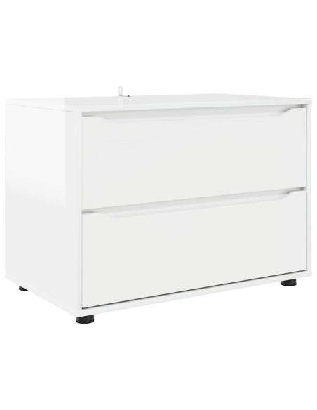Armadio Bianco Lucido 80 x 48 x 57 cm Legno multistrato