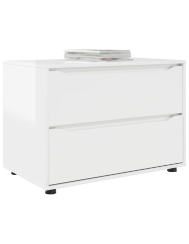 Armadio Bianco Lucido 80 x 48 x 57 cm Legno multistrato
