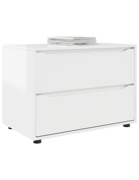 Armadio Bianco Lucido 80 x 48 x 57 cm Legno multistrato