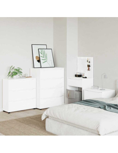 Armadio Bianco Lucido 80 x 48 x 57 cm Legno multistrato