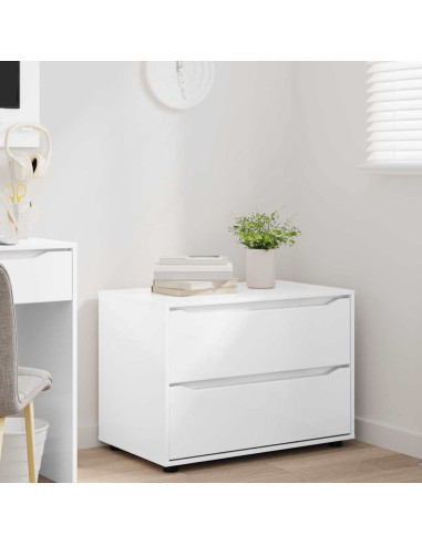 Armadio Bianco Lucido 80 x 48 x 57 cm Legno multistrato