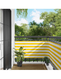 Schermo da balcone Giallo e Bianco 75 x 200 cm