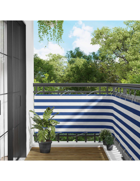 Schermo da balcone Blu e Bianco 75 x 200 cm