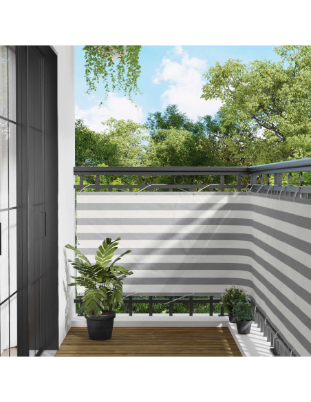 Schermo da balcone Grigio chiaro e bianco 100 x 800 cm