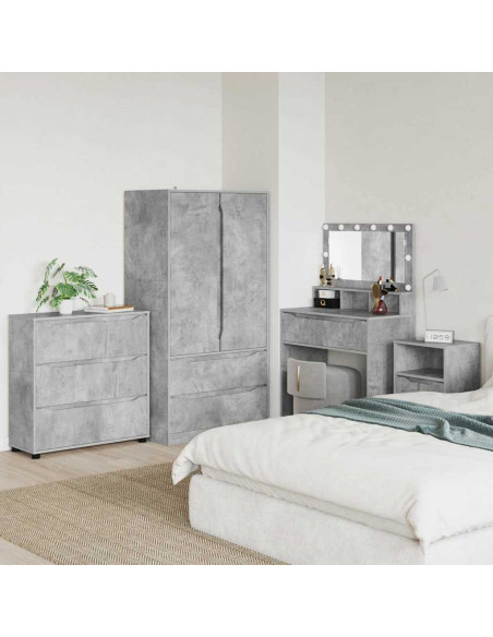 Armadio Grigio cemento 80 x 31 x 81 cm Legno multistrato
