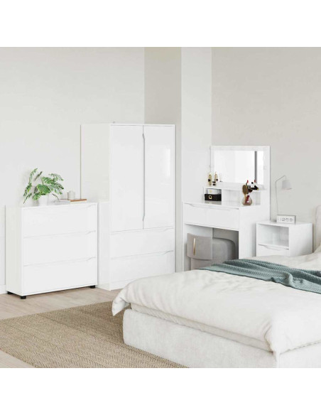Armadio Bianco Lucido 80 x 31 x 81 cm Legno multistrato