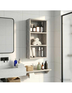 Armadio da bagno a muro Sonoma grigia 30 x 16 x 62,5 cm