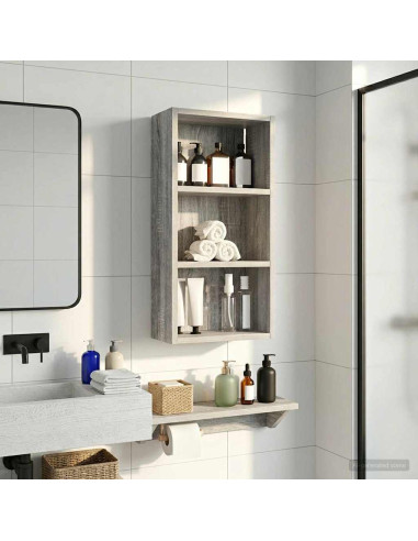 Armadio da bagno a muro Sonoma grigia 30 x 16 x 62,5 cm