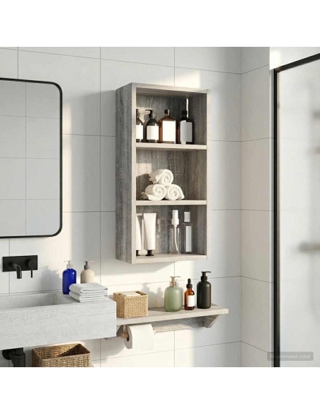 Armadio da bagno a muro Sonoma grigia 30 x 16 x 62,5 cm
