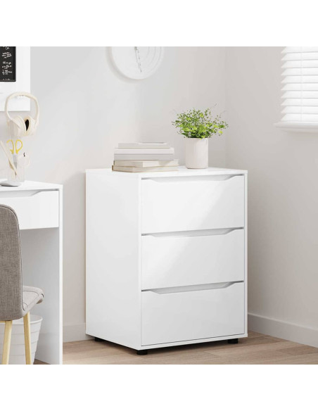 Armadio Bianco Lucido 60 x 48 x 81 cm Legno multistrato