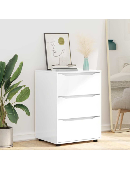 Armadio Bianco Lucido 60 x 48 x 81 cm Legno multistrato