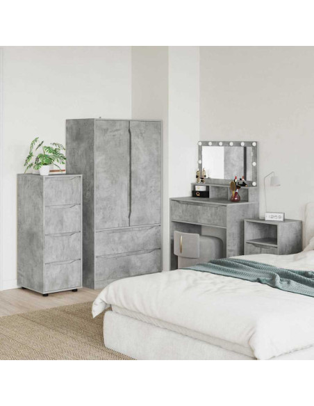 Armadio Grigio cemento 40 x 48 x 105 cm Legno multistrato