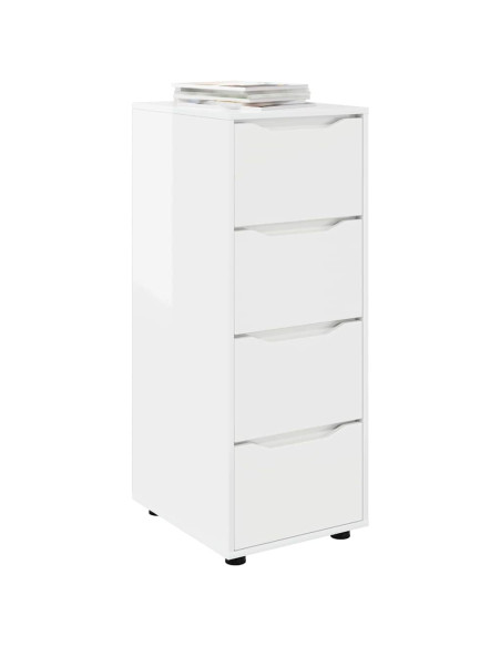 Armadio Bianco Lucido 40 x 48 x 105 cm Legno multistrato
