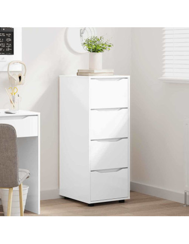 Armadio Bianco Lucido 40 x 48 x 105 cm Legno multistrato