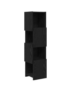 Mobile angolare Rovere Nero 25,5x25x102cm Legno multistrato 2