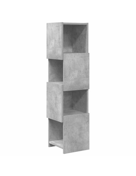 Mobile angolare Grigio cemento 25,5x25x102cm Legno multistrato