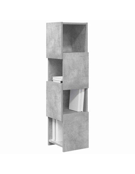 Mobile angolare Grigio cemento 25,5x25x102cm Legno multistrato