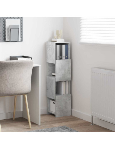 Mobile angolare Grigio cemento 25,5x25x102cm Legno multistrato