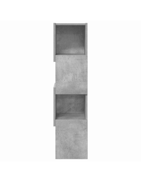 Mobile angolare Grigio cemento 25,5x25x102cm Legno multistrato