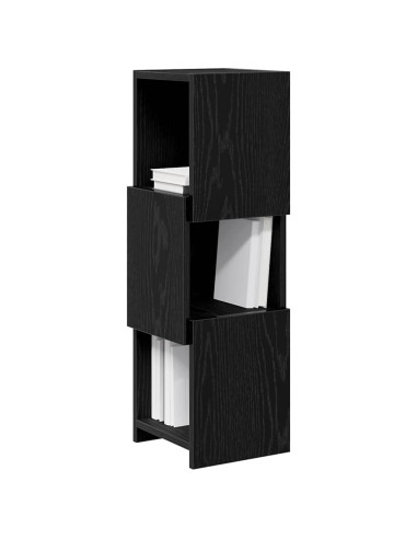 Mobile angolare Rovere Nero 25,5x25x80cm Legno multistrato