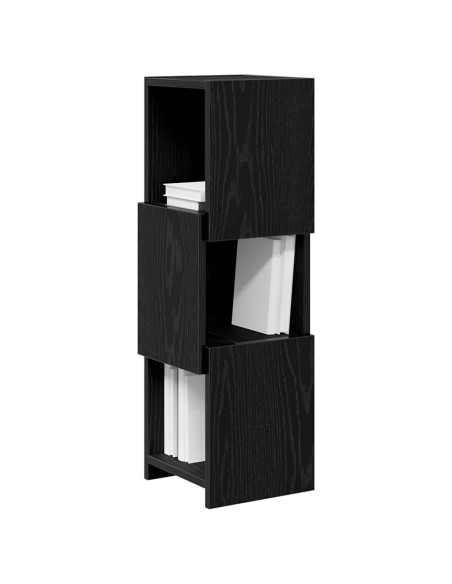 Mobile angolare Rovere Nero 25,5x25x80cm Legno multistrato