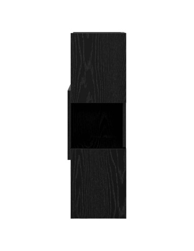 Mobile angolare Rovere Nero 25,5x25x80cm Legno multistrato