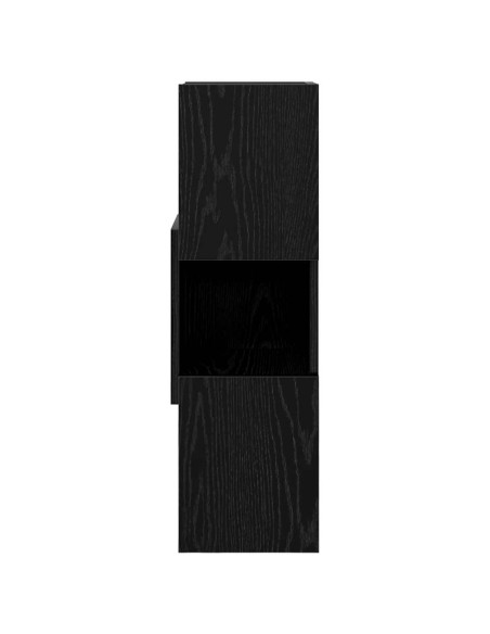 Mobile angolare Rovere Nero 25,5x25x80cm Legno multistrato