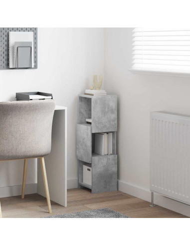 Mobile angolare Grigio cemento 25,5x25x80cm Legno multistrato