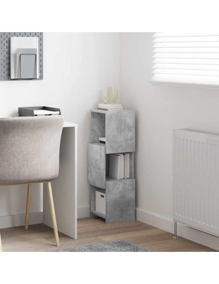 Mobile angolare Grigio cemento 25,5x25x80cm Legno multistrato