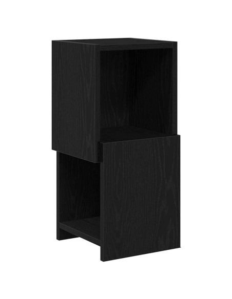 Mobile angolare Rovere Nero 25,5x25x55cm Legno multistrato