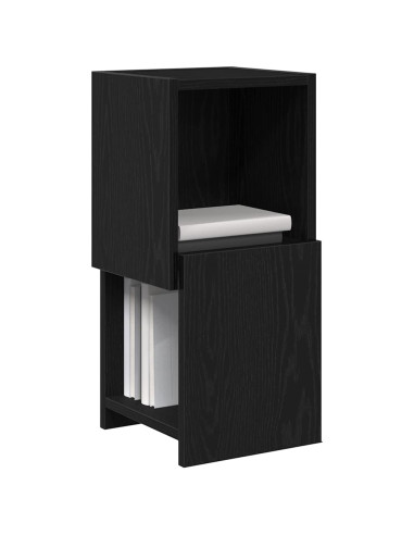 Mobile angolare Rovere Nero 25,5x25x55cm Legno multistrato