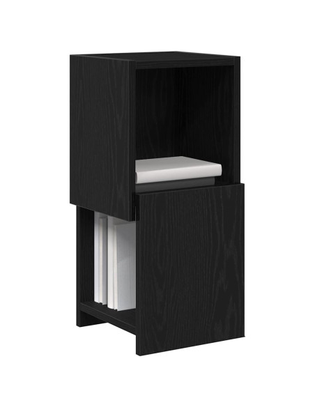 Mobile angolare Rovere Nero 25,5x25x55cm Legno multistrato