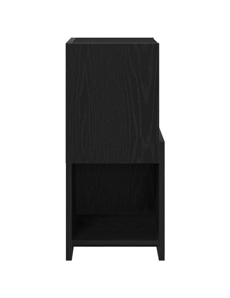Mobile angolare Rovere Nero 25,5x25x55cm Legno multistrato