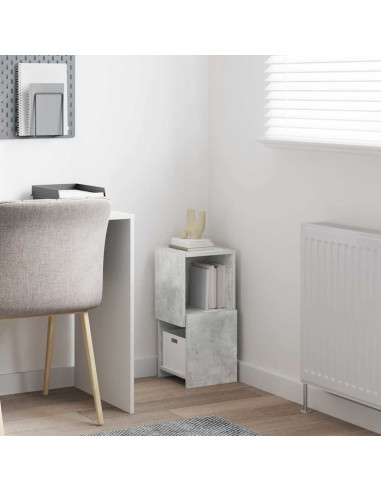 Mobile angolare Grigio cemento 25,5x25x55cm Legno multistrato