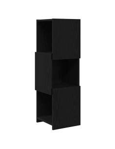 Mobile angolare Rovere Nero 30,5x30x95cm Legno multistrato 2