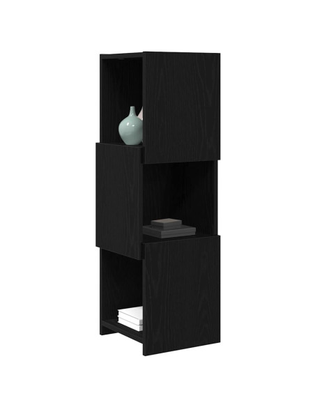 Mobile angolare Rovere Nero 30,5x30x95cm Legno multistrato