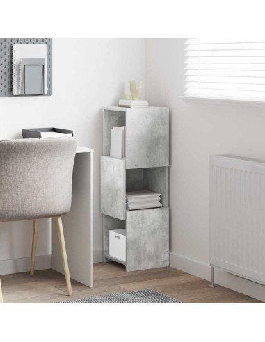 Mobile angolare Grigio cemento 30,5x30x95cm Legno multistrato
