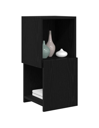 Mobile angolare Rovere Nero 30,5x30x65cm Legno multistrato