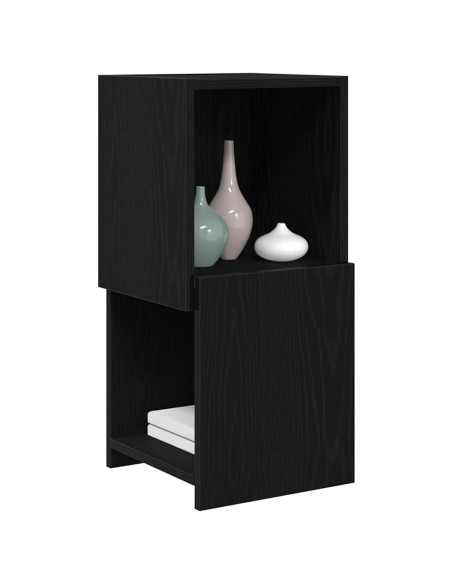 Mobile angolare Rovere Nero 30,5x30x65cm Legno multistrato