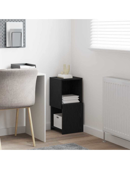 Mobile angolare Rovere Nero 30,5x30x65cm Legno multistrato