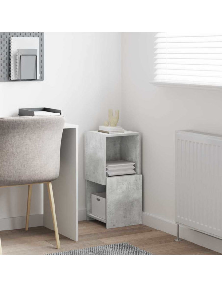Mobile angolare Grigio cemento 30,5x30x65cm Legno multistrato
