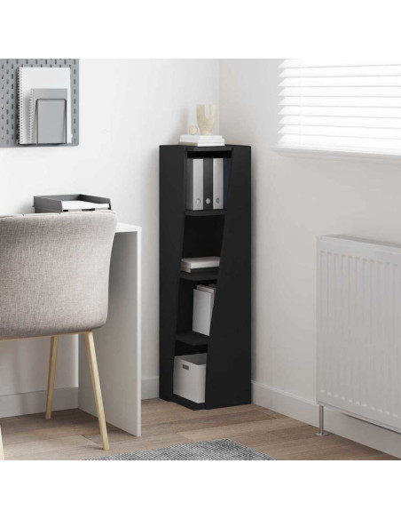 Mobile angolare Nero 27,5x27x102cm Legno multistrato