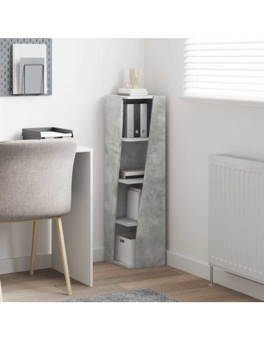 Mobile angolare Grigio cemento 27,5x27x102cm Legno multistrato