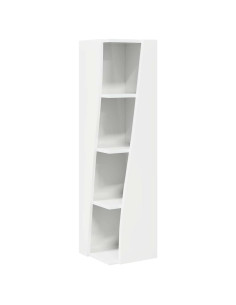 Mobile angolare Bianco Lucido 27,5x27x102cm Legno multistrato 2