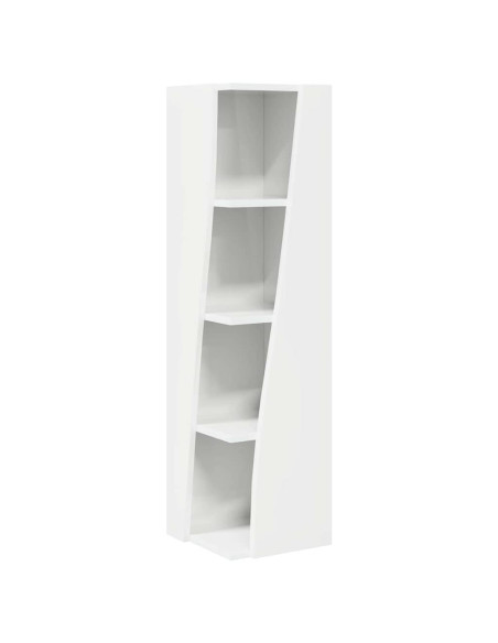 Mobile angolare Bianco Lucido 27,5x27x102cm Legno multistrato