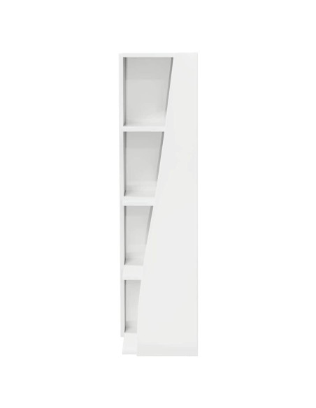 Mobile angolare Bianco Lucido 27,5x27x102cm Legno multistrato