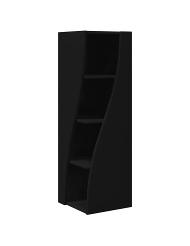 Mobile angolare Nero 32x32x102cm Legno multistrato